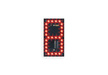 art.0430-1260 Carte FAV.A504, chiffre 8, LED ROUGES, H.9cm